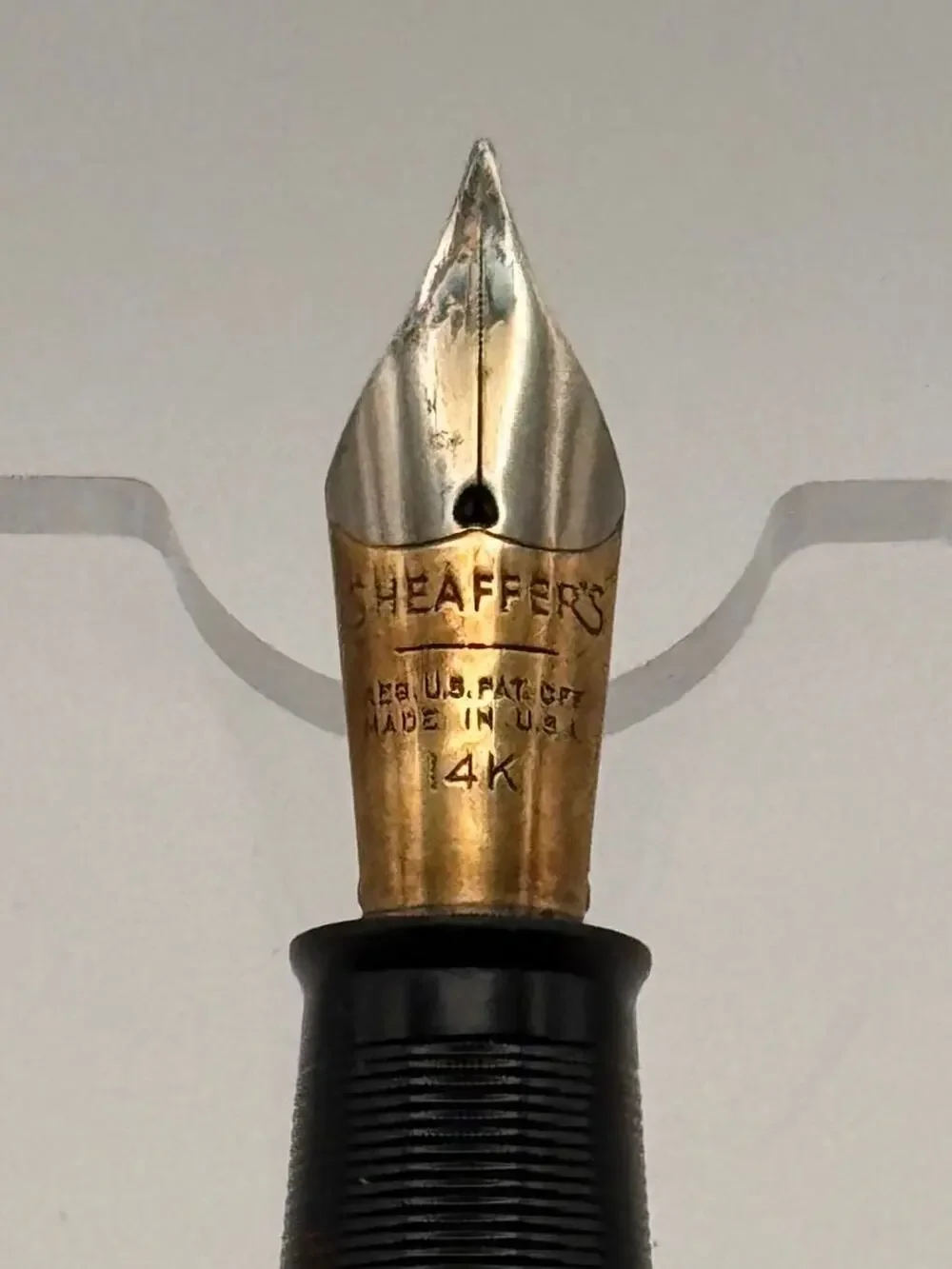 Vintage Sheaffer Balance 875 Fountain Pen 14K Gold Two Tone Nib Lever Fill As Is